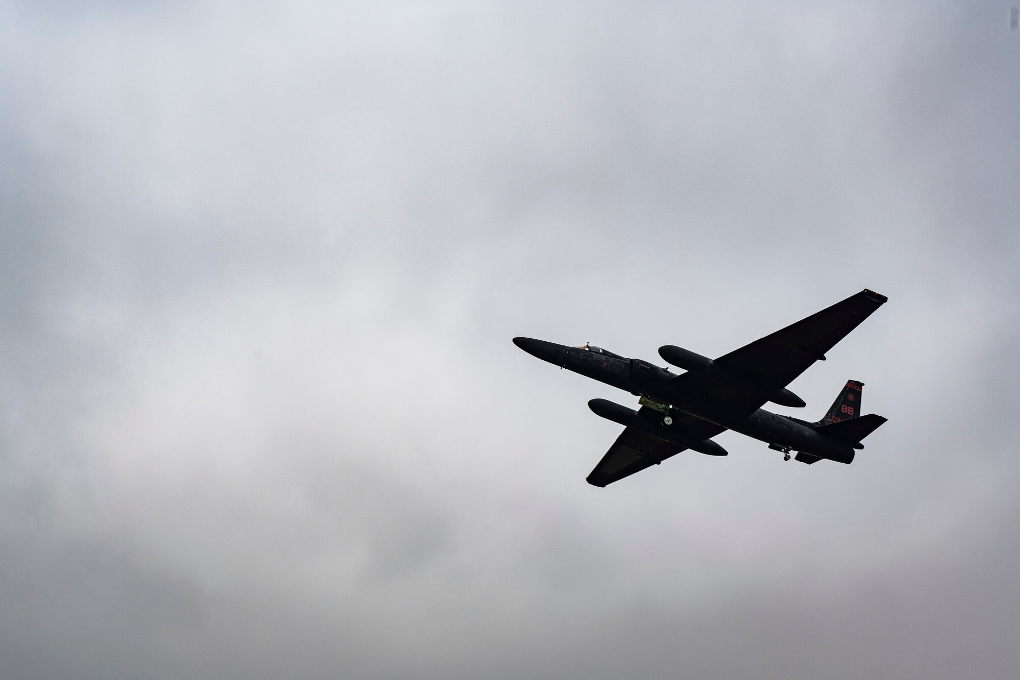 A U.S. Air Force U-2 Dragon Lady from the 99th Expeditionary Reconnaissance Squadron, RAF Fairford, England, takes off from RAF Mildenhall, England, March 25, 2025.
