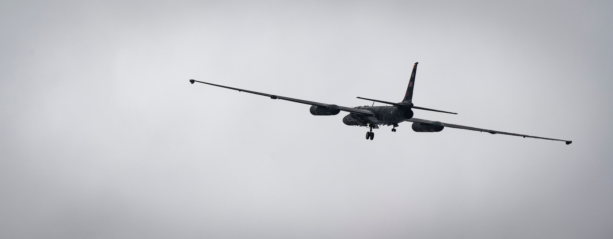 A U.S. Air Force U-2 Dragon Lady from the 99th Expeditionary Reconnaissance Squadron, RAF Fairford, England, departs after aiding in divert training at RAF Mildenhall, England, March 25, 2025.