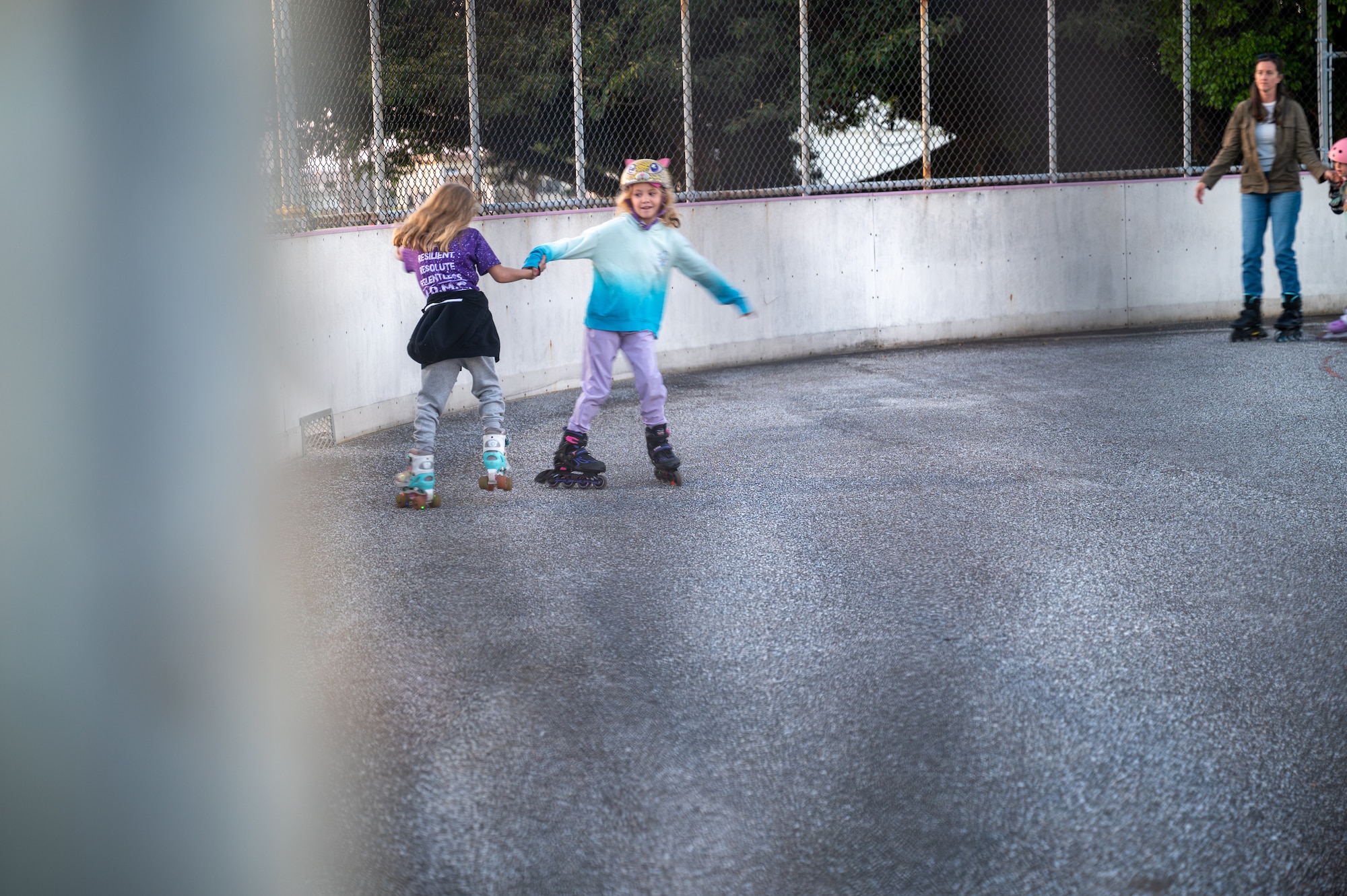 People roller skating.