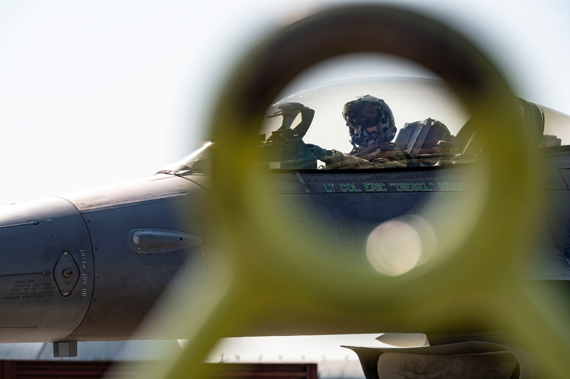 pilot in cockpit
