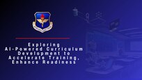 airman and robot working in classroom and picture of RAG model on blue background