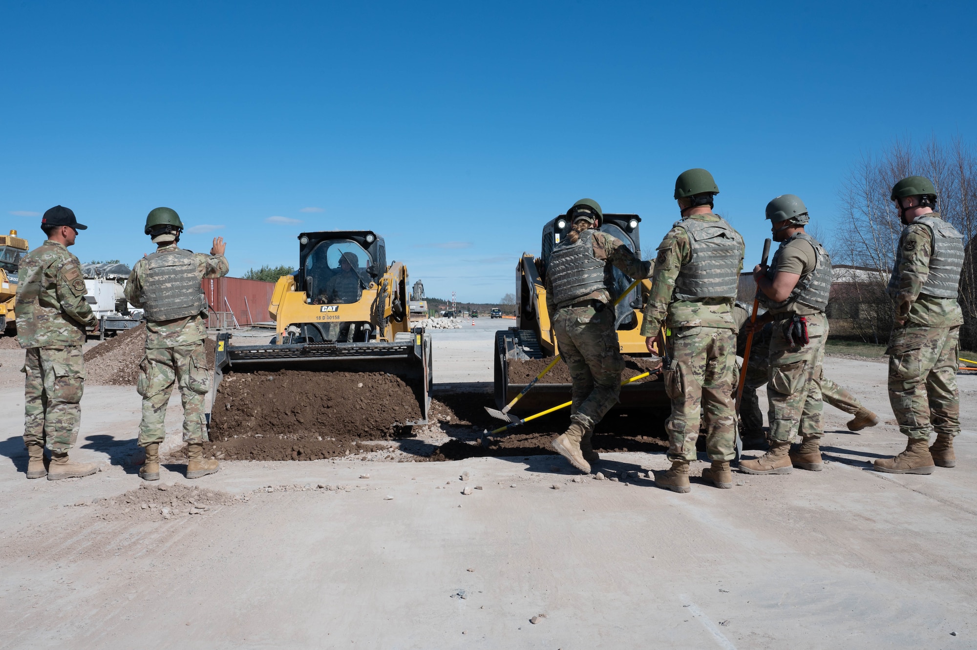 People use dirt to fill simulated damage