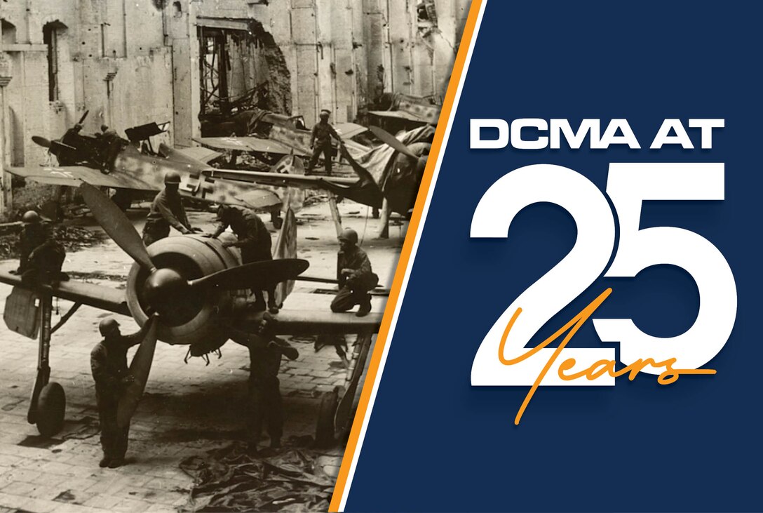 DCMA history graphic with a picture of a post-World War I era aircraft.
