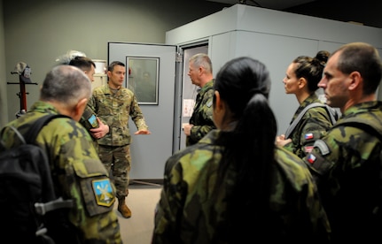 Nebraska Army and Air National Guard recruiting and retention specialists exchanged ideas and best practices with their counterparts from the Czech Armed Forces during a State Partnership Program engagement Feb. 25, 2025. The exchange focused on maintaining strength in their respective military departments.