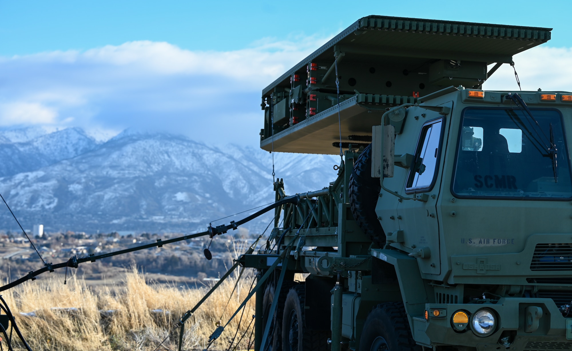 A U.S. Air Force 729th Air Control Squadron radar system is staged at Hill Air Force Base, Utah, in preparation for upcoming exercises. The squadron provides tactical battle management, command and control, and surveillance operations to enhance airspace awareness and response capabilities.

(U.S. Air Force photo by Garrett N. Cole)