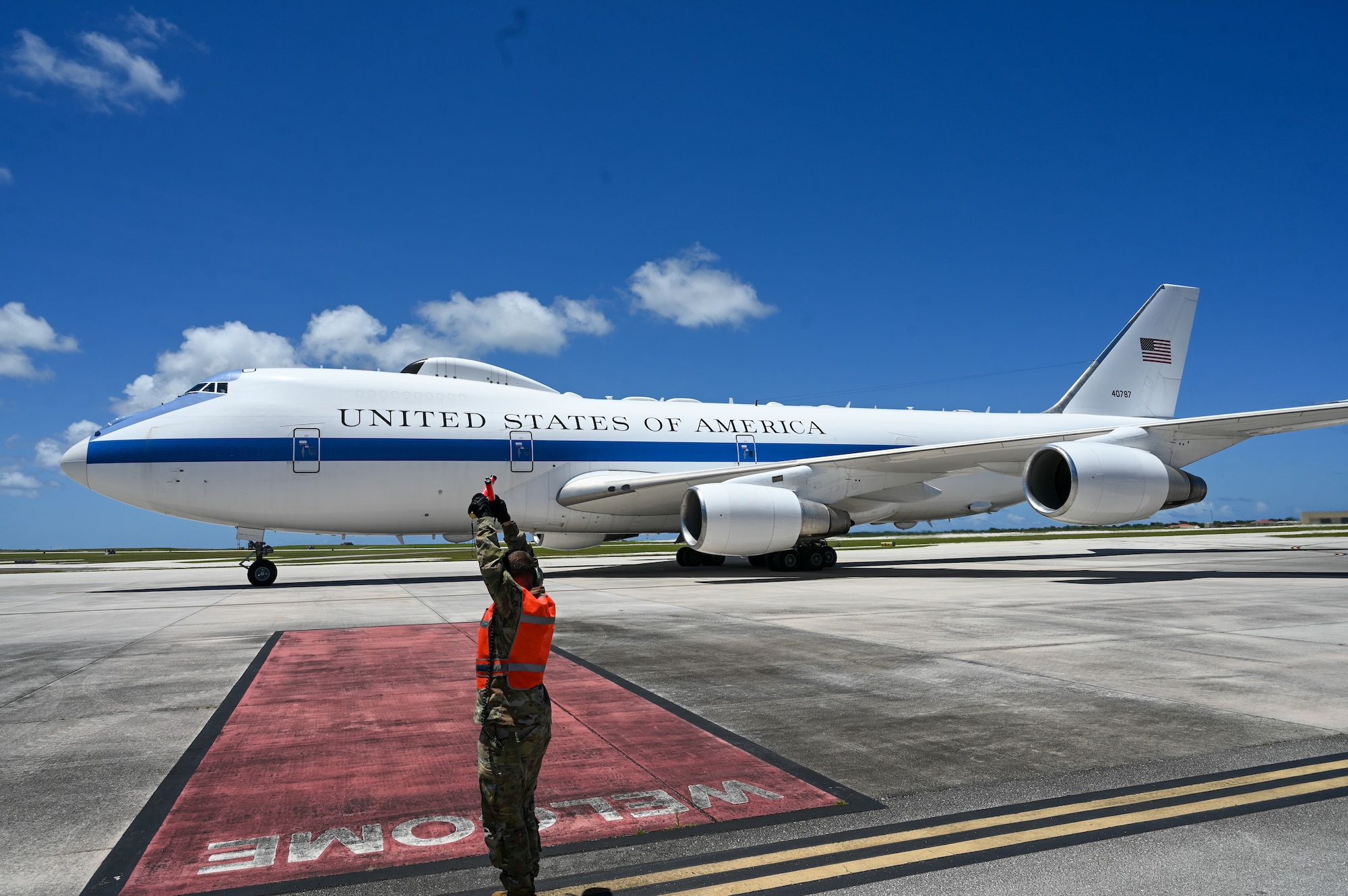 Secretary of Defense Pete Hegseth visits Andersen AFB, Guam, March 27, 2025. This was the second stop as part of his first official visit to the region where he toured the military facilities and received capabilities briefs. (U.S. Air Force photo by Staff Sgt. Michael Jones)