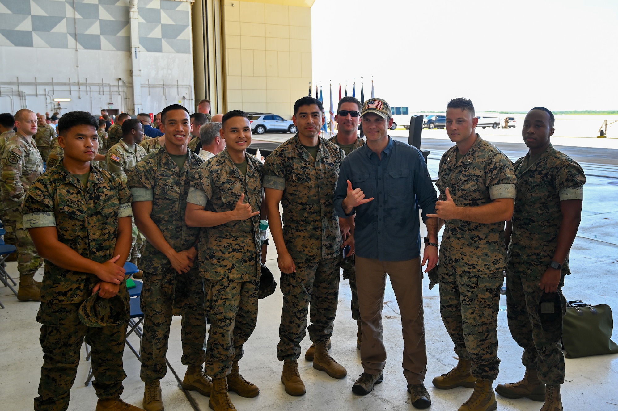 Secretary of Defense Pete Hegseth visits Andersen AFB, Guam, March 27, 2025. This was the second stop as part of his first official visit to the region where he toured the military facilities and received capabilities briefs. (U.S. Air Force photo by Staff Sgt. Michael Jones)