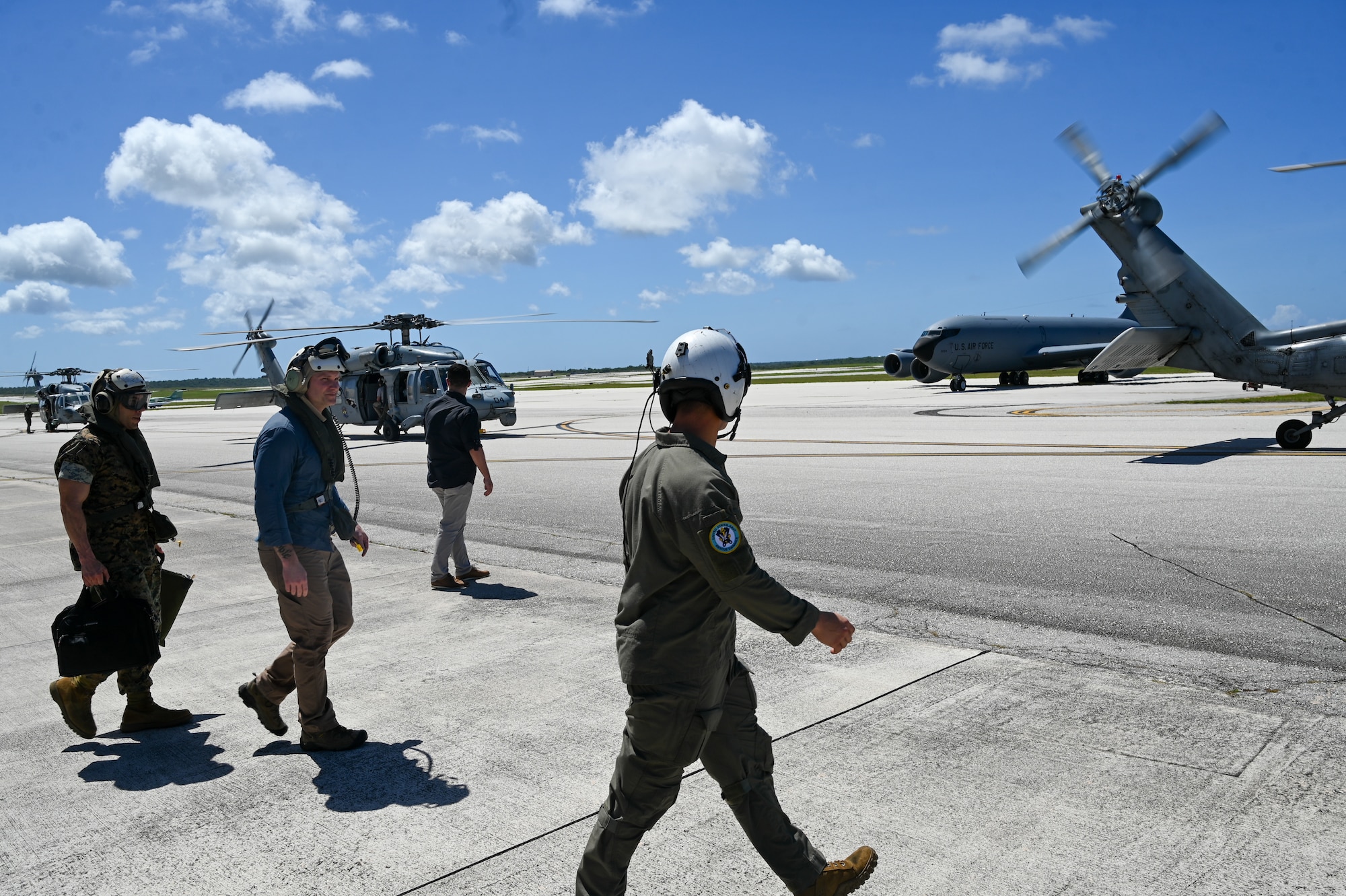 Secretary of Defense Pete Hegseth visits Andersen AFB, Guam, March 27, 2025. This was the second stop as part of his first official visit to the region where he toured the military facilities and received capabilities briefs. (U.S. Air Force photo by Staff Sgt. Michael Jones)