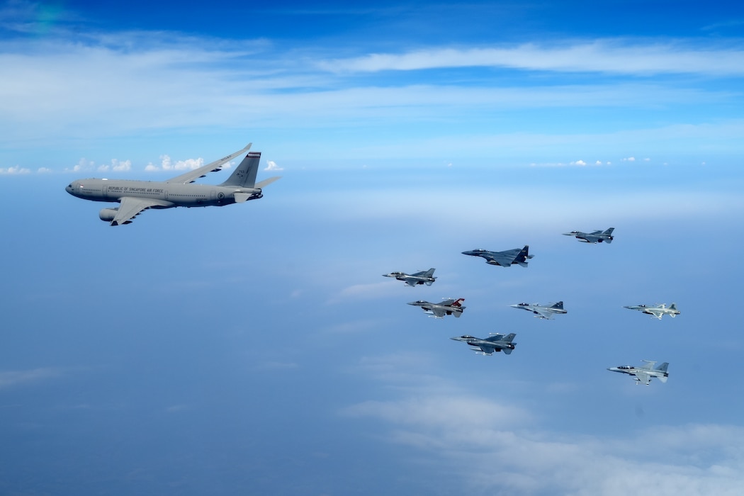 Airplanes flying in formation