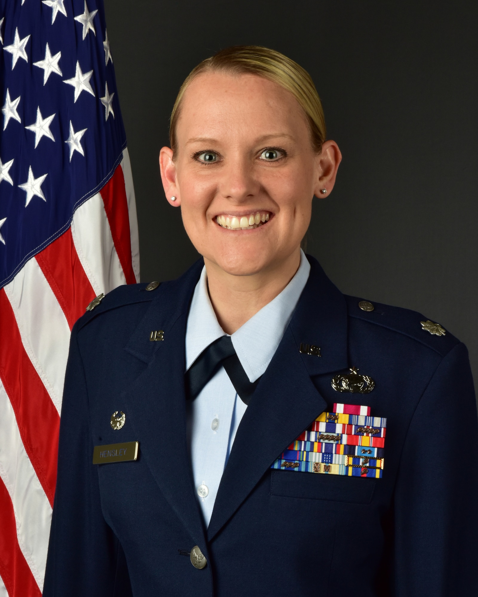 Lt. Col. Britney Hensley, commander of the 126th Intelligence Squadron, 178th Wing in Springfield, Ohio, has been selected, as an Armed Forces ambassador and military mentor for the United States Senate Youth Program (USSYP), Jan. 2025. (U.S. Air National Guard photo by Staff Sgt. Jill Maynus)