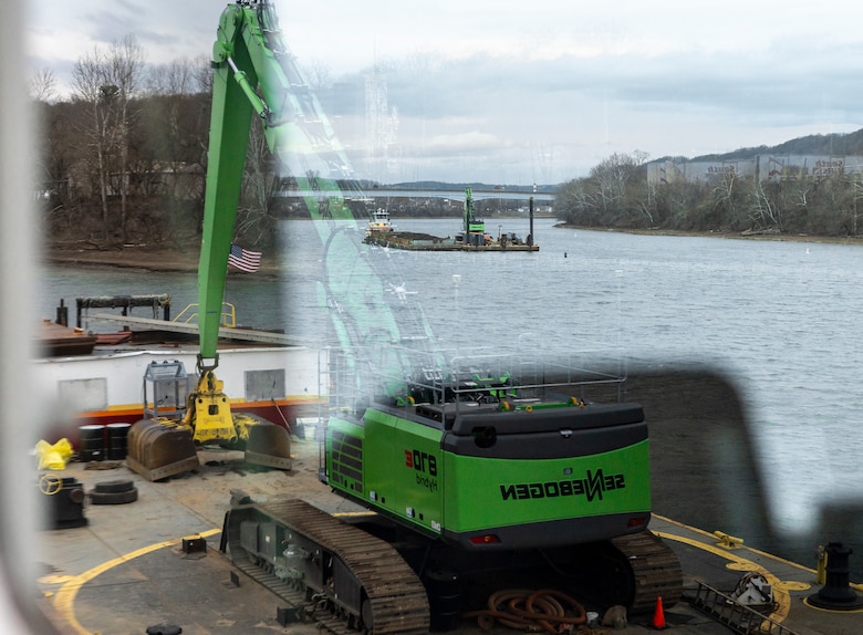 The dredging contract consists of two dredging crews that have been working six days a week since September. The crews have removed more than 314 barges of material so far, equivalent to 166,000 tons of soil, rocks and debris from the river bottom.