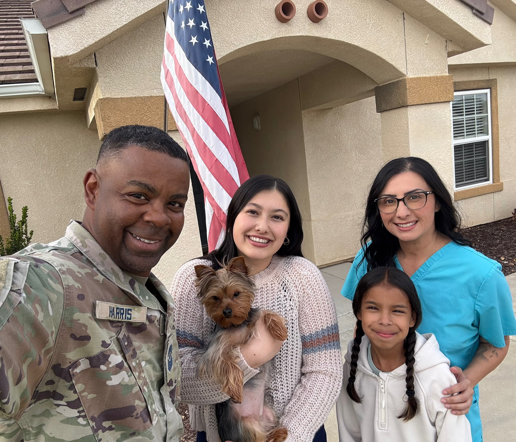 The Harris family poses for a family photo, Mar. 28, 2025. The Military Child of the Year award celebrates exceptional 13- to 18-year-olds who excel academically, demonstrate leadership and volunteerism and actively participate in extracurricular activities while navigating the unique challenges of military family life. (Courtesy photo)