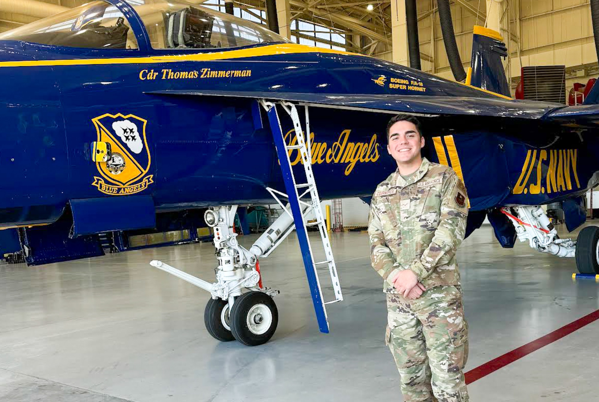 U.S. Air Force Senior Airman Troy Cournoyer, 42nd Contracting Squadron contracting specialist, poses for a photograph at Maxwell Air Force Base, Alabama, April 5, 2024.