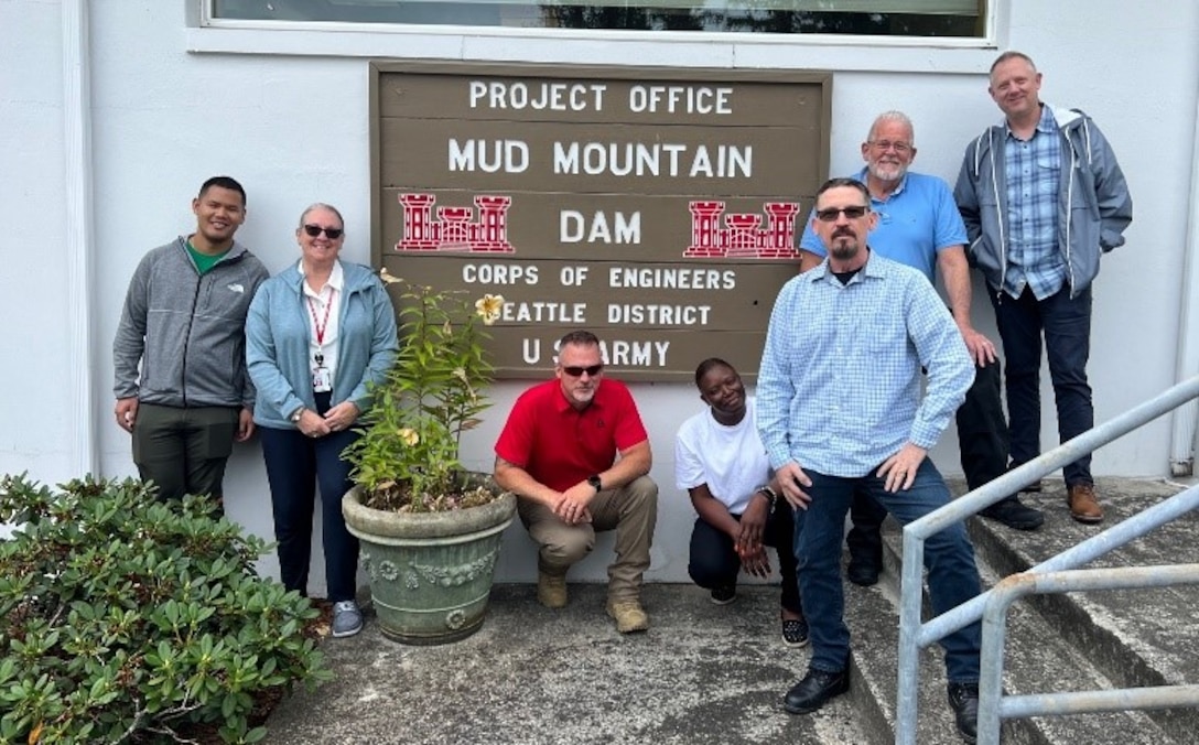 A team of assessors conducted a comprehensive evaluation of the U.S. Army Corps of Engineers – Seattle District’s safety culture using guidance from the Army Safety and Occupational Health Management System (ASOHMS) at Mud Mountain Dam, Aug. 12-15, 2024. The team, led by the U.S. Army Corps of Engineers Northwestern Division’s chief of Safety and Occupational Health, two DoD Safety Management Center of Excellence assessors, the NWD industrial hygienist and occupational health and two chiefs of safety from Kansas City and Portland District. Seattle District is the first in the Northwestern Division to achieve Stage II certification and is working towards reaching baseline Stage III requirements.