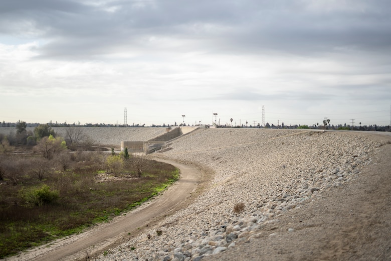 The Rio Hondo tributary side of Whittier Narrows Dam is pictured March 4 in Montebello, California.