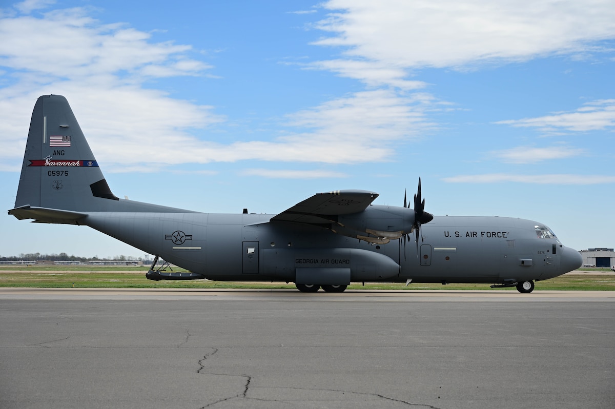 A C130 on a tarmac.
