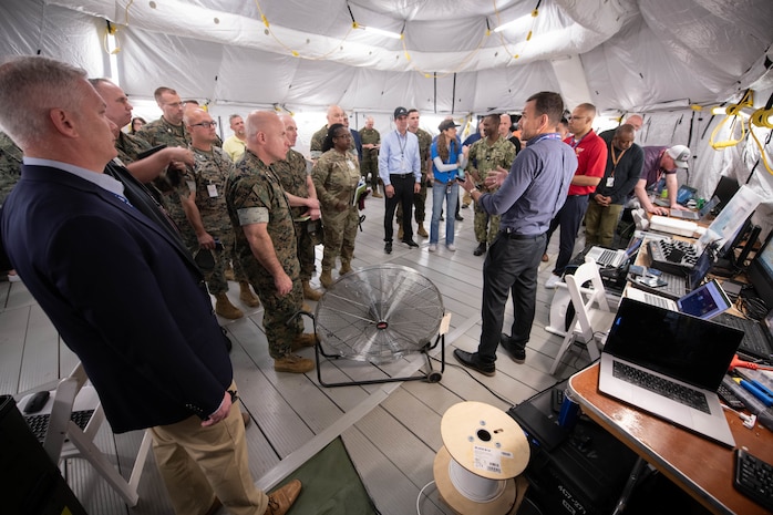 Room group of engineers and Marines.