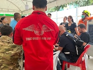 U.S. Indo-Pacific Command military personnel continue to work alongside Thai military and first responders near the collapsed State Audit Office building in Bangkok, which fell after a 7.7 magnitude earthquake affected Thailand and it's neighbor countries on March 28, 2025.