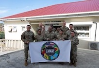 Members of the Lesser Antilles Medical Assistance Team (LAMAT) 2025 mission pose for a group photo at Celina Clouden Smart Hospital, Union Island, Saint Vincent and the Grenadines, March 20, 2025.
