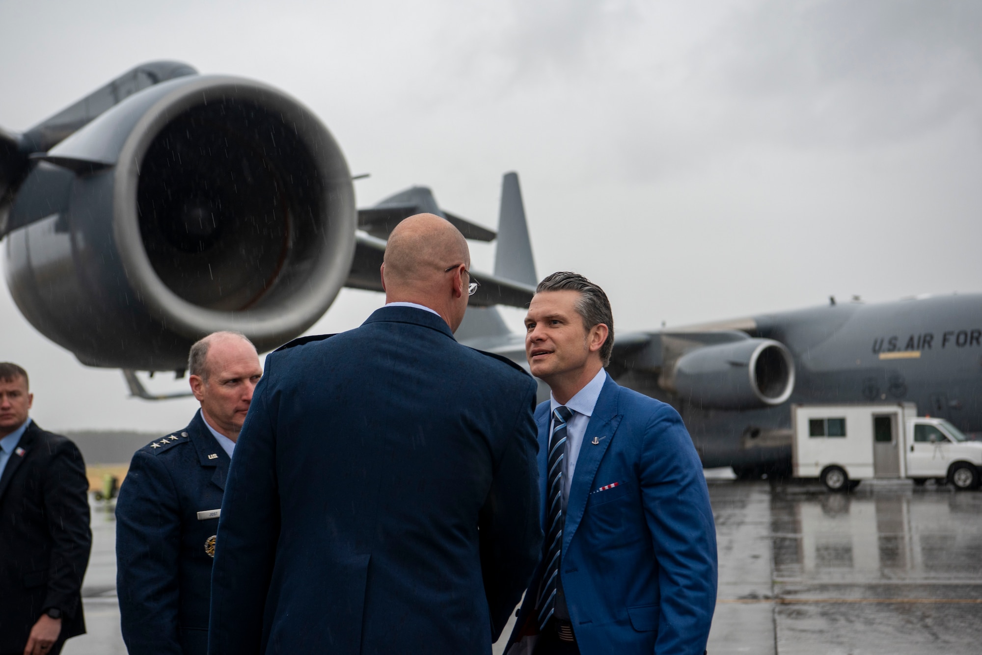 Yokota leadership greets SECDEF.