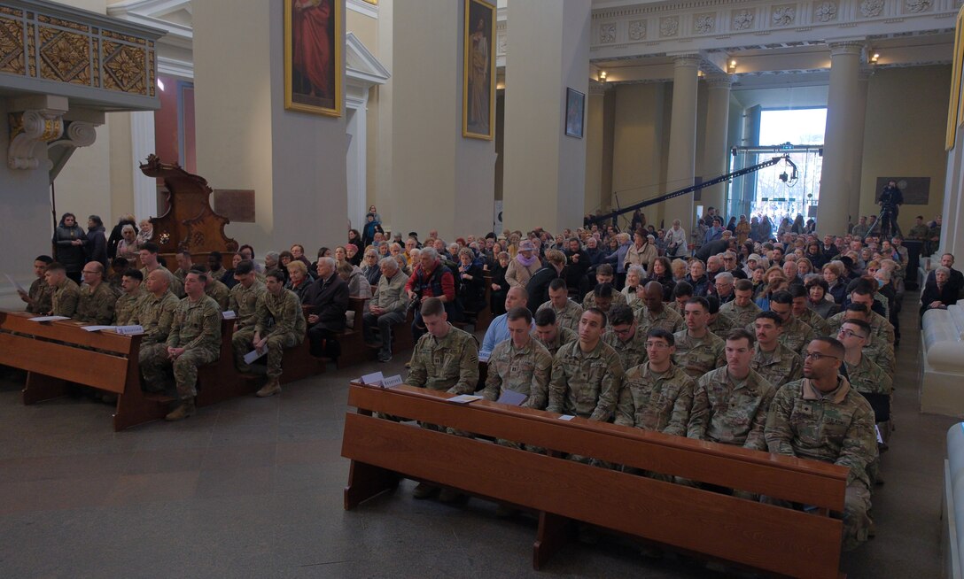 Special church service at the Vilnius cathedral in Lithuania