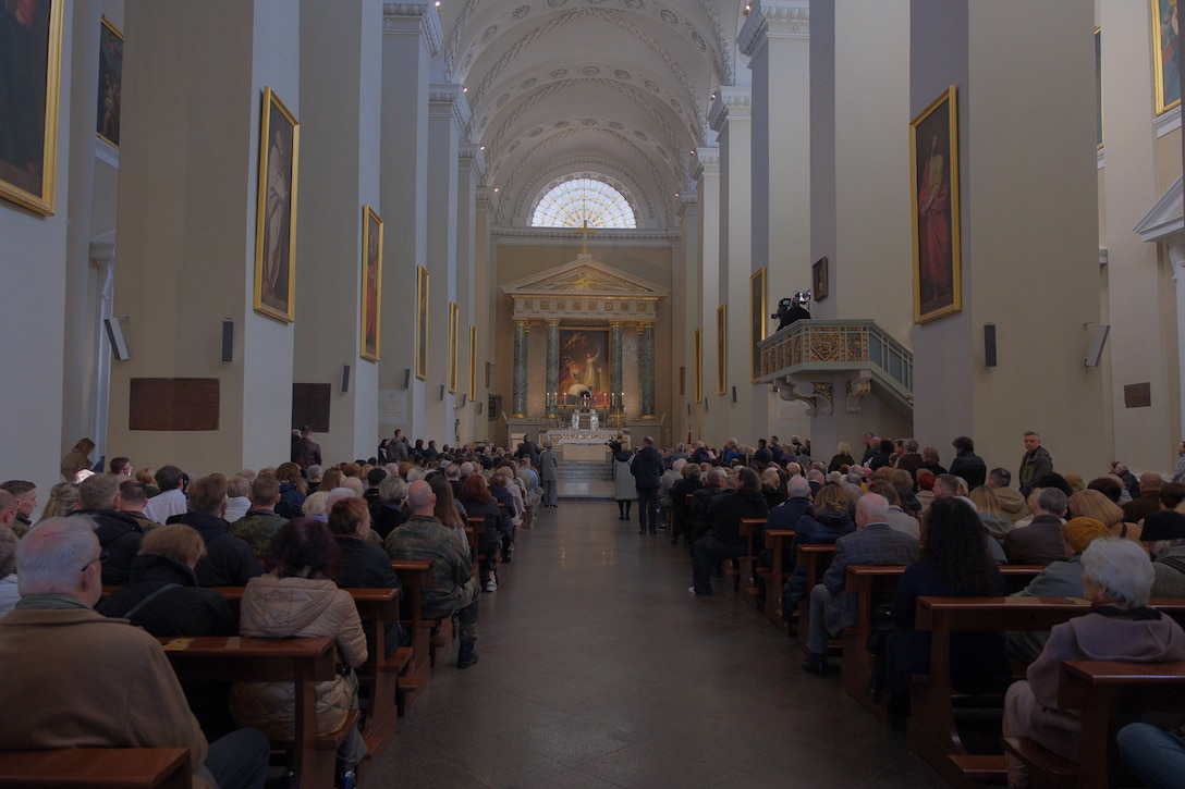 Special church service at the Vilnius cathedral in Lithuania