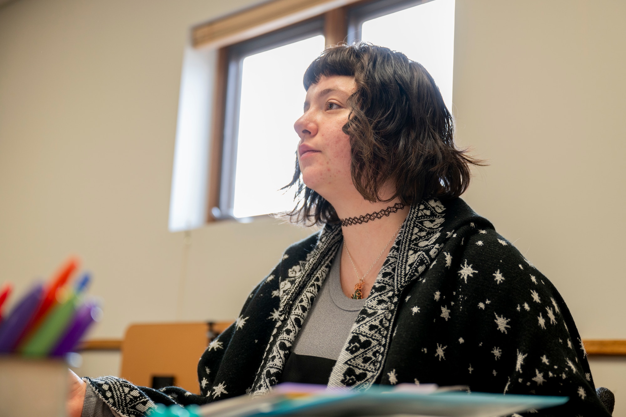 Senior Airman Chelsea Rae Romero, 319th Operations Support Squadron air traffic controller, attends the Volunteer Victim Advocate course at Grand Forks Air Force Base, N.D., Feb. 27, 2025.