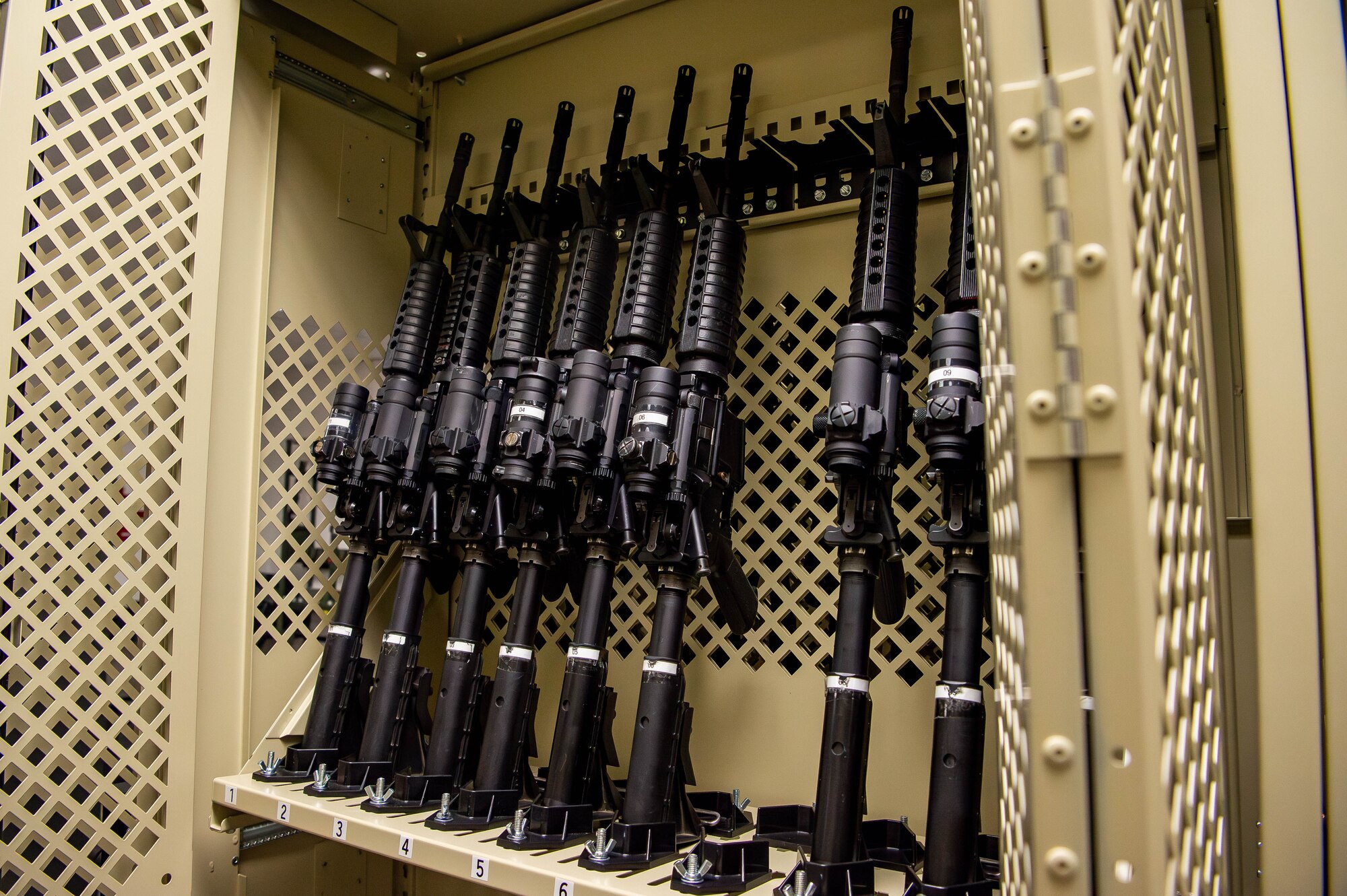 The U.S. Air Force Academy’s 10th Security Forces Squadron Combat Arms Training and Maintenance (CATM) facility recently underwent extensive renovations, significantly improving operational efficiency, training capacity, and safety. These upgrades, completed ahead of schedule, have transformed how CATM conducts weapons training, supporting Academy personnel and regional military and law enforcement agencies. (U.S. Air Force photo by Dylan Smith)