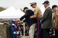 U.S. veterans of the Battle of Iwo Jima pay their respects to the Reunion of Honor memorial during the Reunion of Honor ceremony at Iwo To, Japan, 29 March, 2025. The 80th Reunion of Honor is a milestone anniversary that commemorates the sacrifices made by both Japanese and American service members during the Battle of Iwo Jima, honoring their legacy and ensuring their stories are preserved for future generations. This milestone anniversary serves as a reminder of the enduring partnership between both nations and the progress made toward regional stability over the past 80 years. The U.S. Marine Corps was born on November 10th, 1775. From that day until the present, Marines have served with distinction in every clime and place, including the hallowed battle fields of Iwo Jima. This year, the U.S. Marine Corps celebrates 250 years of honor, courage, and commitment across the globe. (U.S. Marine Corps photo by Lance Cpl. Jennifer Le)
