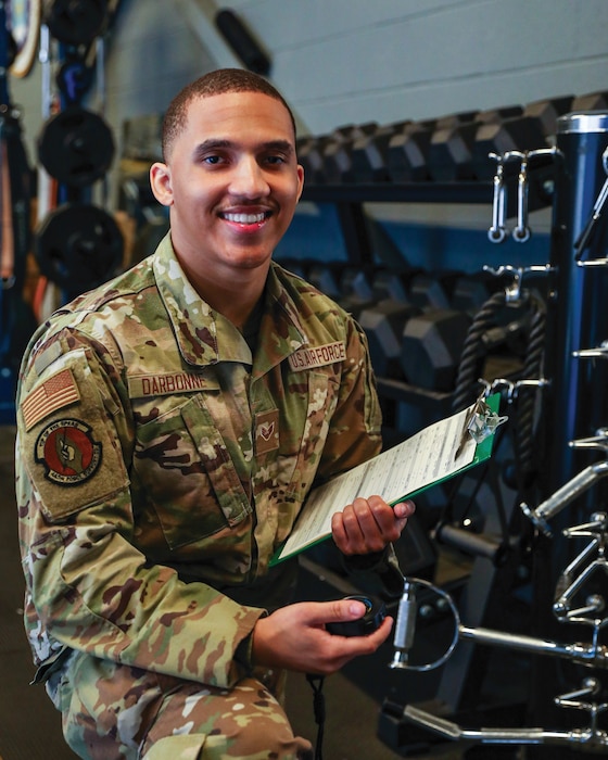 Senior Airman Jimmie Darbonne, 445th Force Support Squadron food service journeyman, is the 445th Airlift Wing May 2025 Spotlight Performer. (U.S. Air Force photo/Staff Sgt. Angela Jackson)