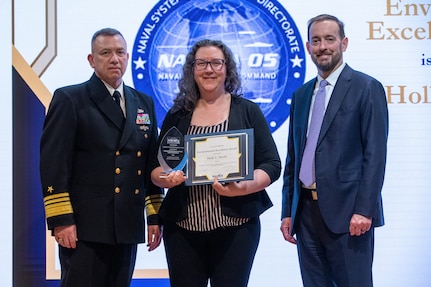 Ms. Holly Nestle receives the fiscal year 2024 Naval Sea Systems Command (NAVSEA) Environmental Excellence Award, April 30.