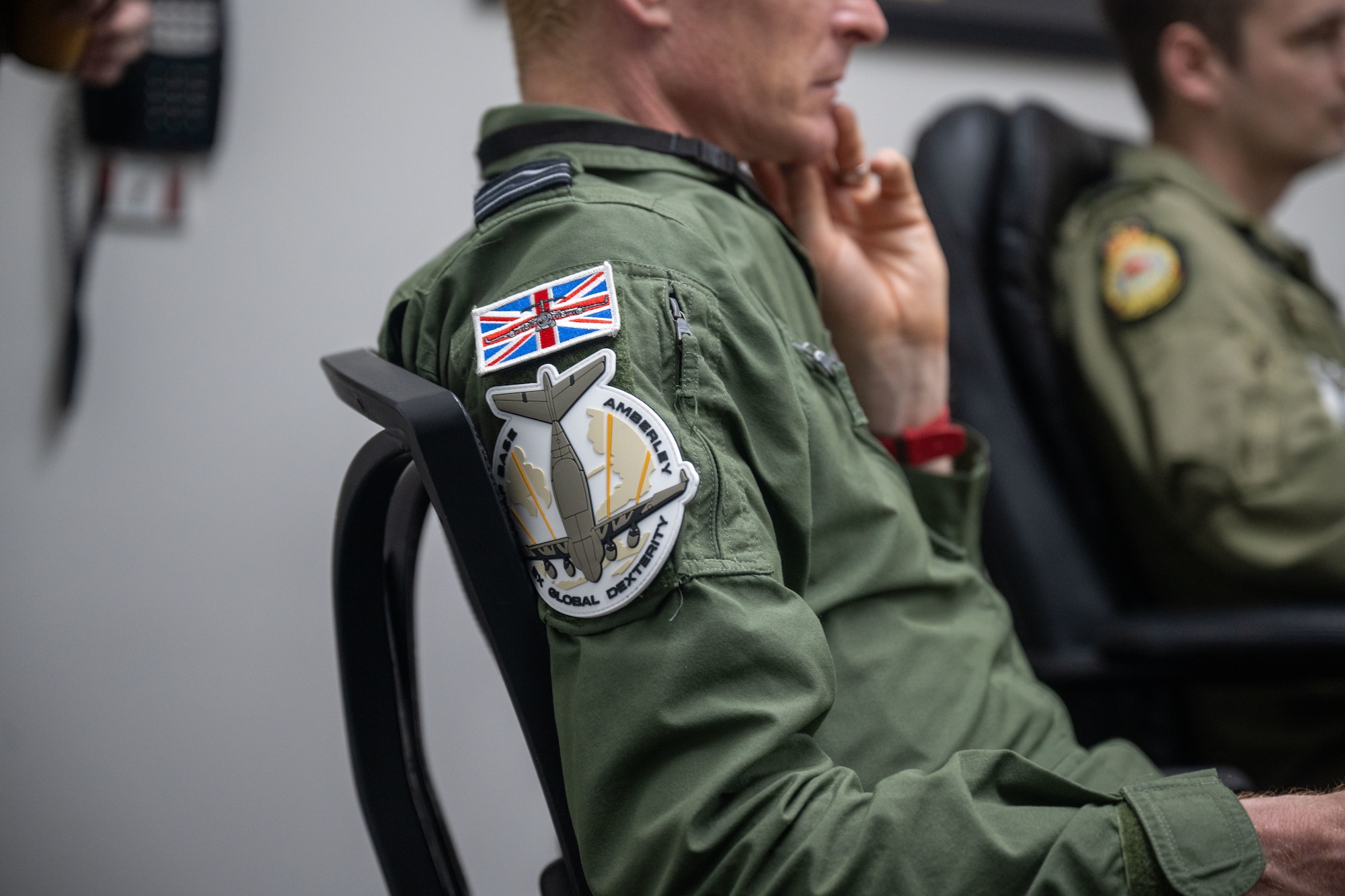 Royal Air Force pilots sit around and plan future operations in Brisbane, Queensland, Australia.