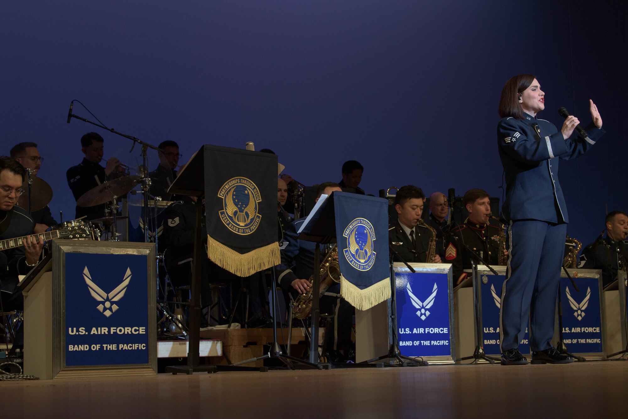 A band performs.