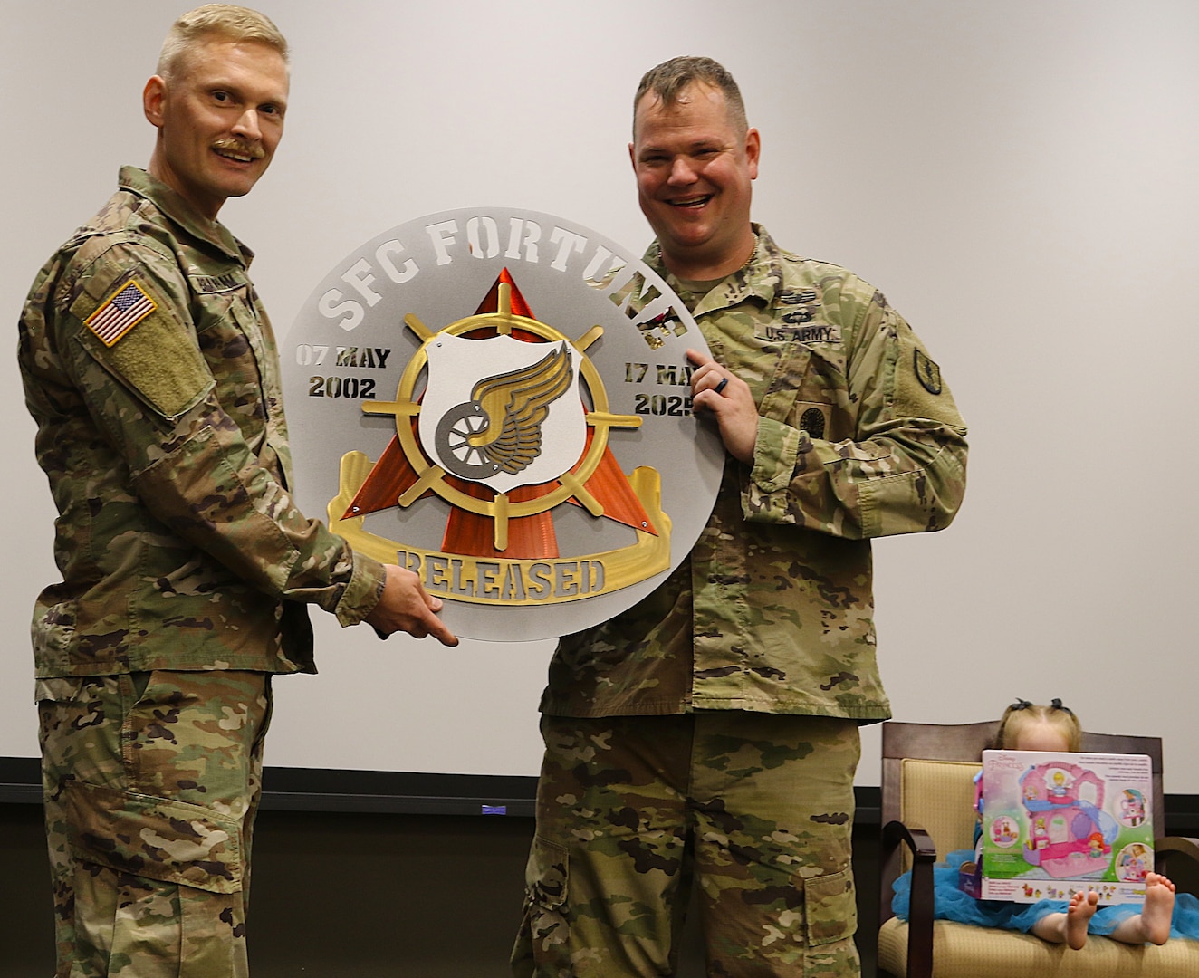 Sgt. 1st Class Sean Fortune and 88M (motor vehicle operator) Course Manager Master Sgt. Henry Branham