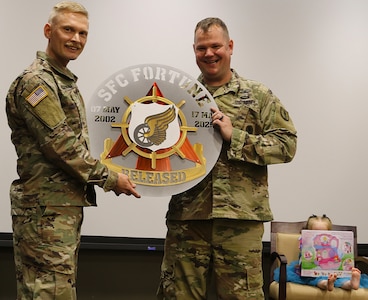 Sgt. 1st Class Sean Fortune and 88M (motor vehicle operator) Course Manager Master Sgt. Henry Branham