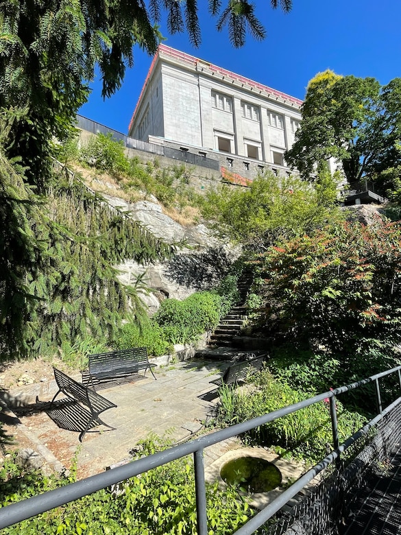 This photo, taken by TCX staff in June 2024, is a view of Kosciusko’s Garden from the 1960s raised path looking east.