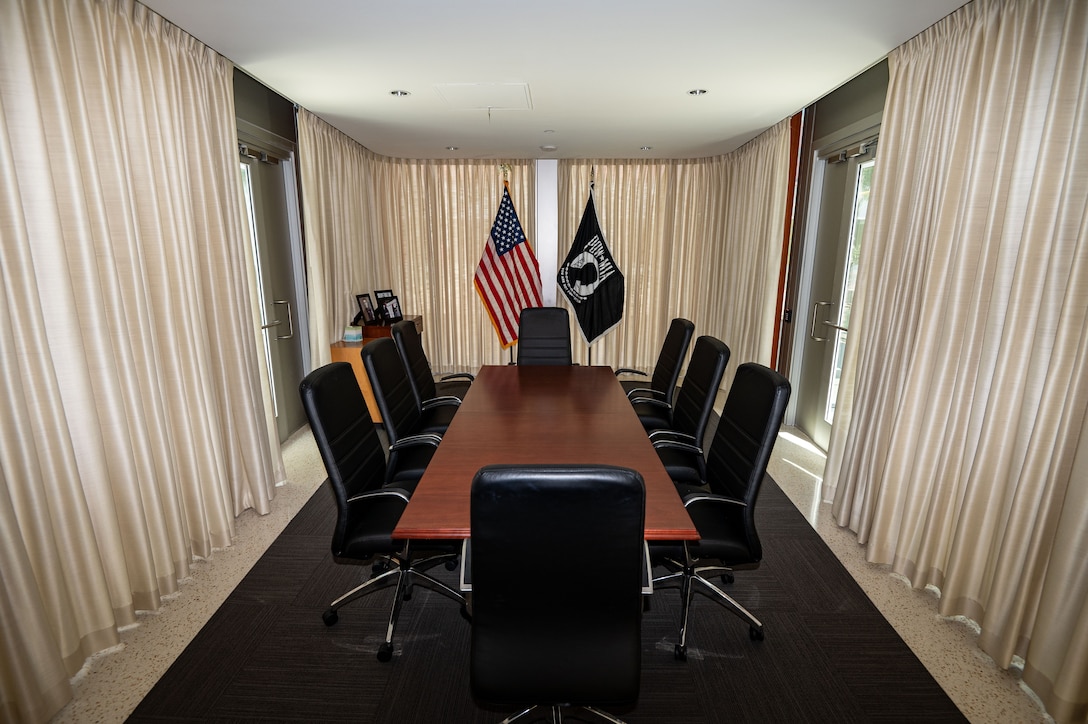 A photo of the Family Viewing Room inside the Defense POW/MIA Accounting Agency at Joint Base Pearl Harbor-Hickam, Hawaii, May 2, 2025.
