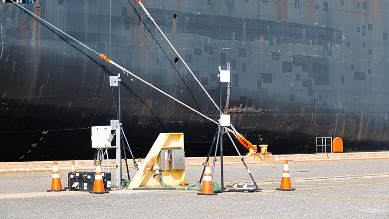 MCPIC interrogators using PRFID Track assets in support of the offload of the United States Naval Ship Seay (T-AKR 302) in preparation for the Maritime Prepositioning Force Maintenance Cycle (MMC) 14 at Marine Corps Support Facility Blount Island.