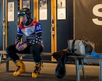 U.S. Army Spc. Robert Burns, an 11B Infantryman, 3-127nd A. Co. (MTN), 86th Infantry Brigade Combat Team (Mountain), Vermont National Guard, mentally prepares for an alpine snowboard race at Titlis Mountain, Engelberg, Switzerland on Mar. 27, 2025. Spc. Burns was there to represent team U.S.A during the 2025 CISM (Conseil International du Sport Militaire) Military World Winter Games hosted by the Swiss Military from March 23 to March 30 in Lucerne, Switzerland. (U.S. Army National Guard photo by Sgt. Denis Nunez).