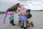 U.S. Air National Guard Airmen assigned to the 158th Fighter Wing return from deployment, South Burlington, VT, April 22, 2025. These Airmen were deployed to Okinawa, Japan to support the F-35A Lightning II aircraft from the Vermont Air National Guard. (U.S. Air National Guard photo by Chief Master Sgt. Rob Trubia)