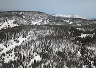 An aerial view of snow-covered Cook Mountain near Johnagan Creek in Clearwater County, Idaho, rises 3,041 feet above sea level, captured during the U.S. Army Corps of Engineers, Walla Walla District’s annual snow flight, April 10. Conducted in collaboration with the Idaho Natural Resources Conservation Service, U.S. Department of Agriculture, this mission helps engineers with the Water Management Team of the Walla Walla District, assess mountain snowpack—nature’s high-altitude water reserve—crucial for forecasting regional water flow that sustains rivers, farms, and communities.
