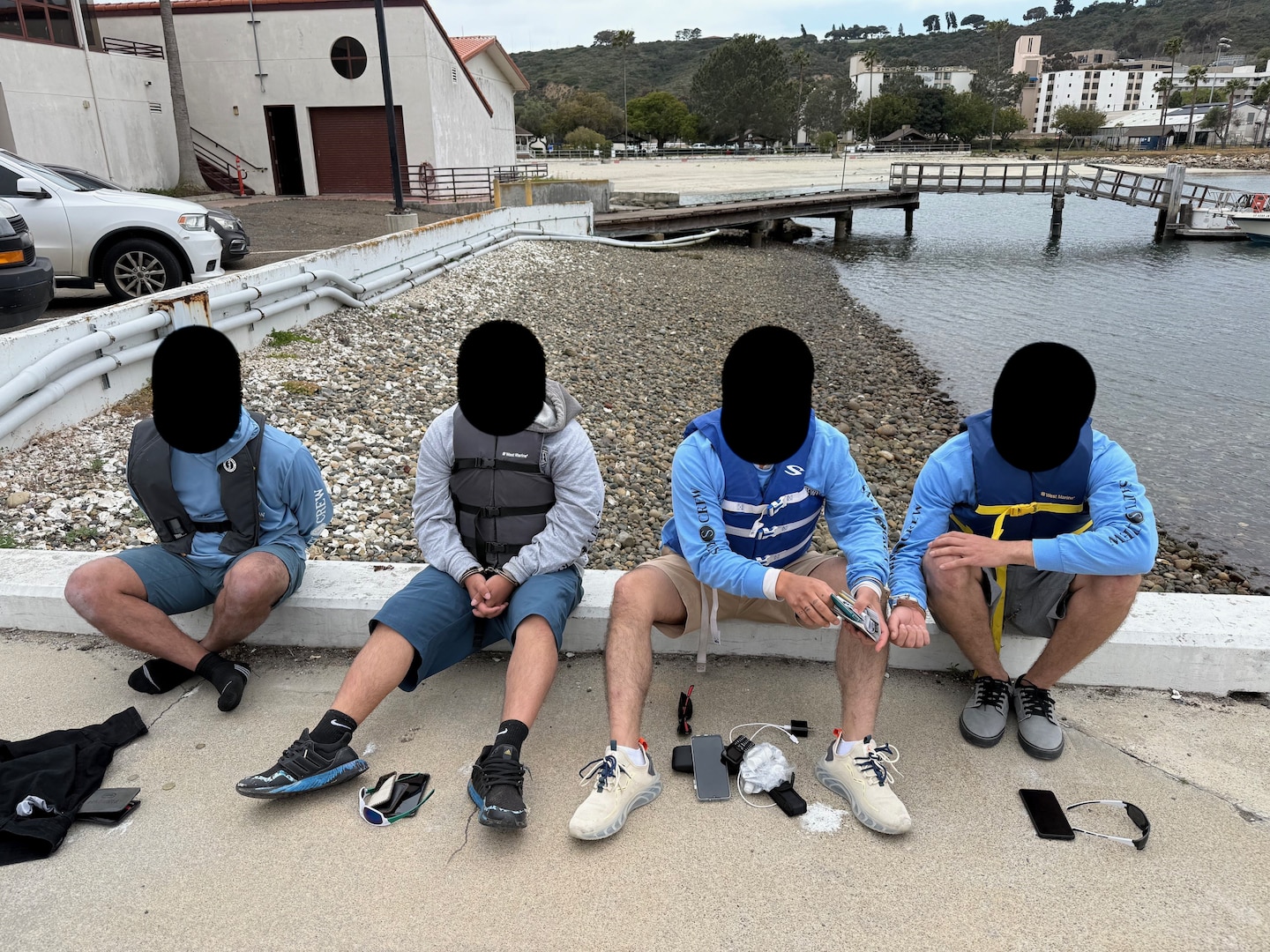 A crew from Coast Guard Station San Diego apprehended four aliens in an interdiction in the Quivira Basin near San Diego, May 2, 2025. The aliens aboard the 15-foot center console style vessel consisted of four adult males all claiming Mexican nationality. (U.S. Coast Guard photo, courtesy)