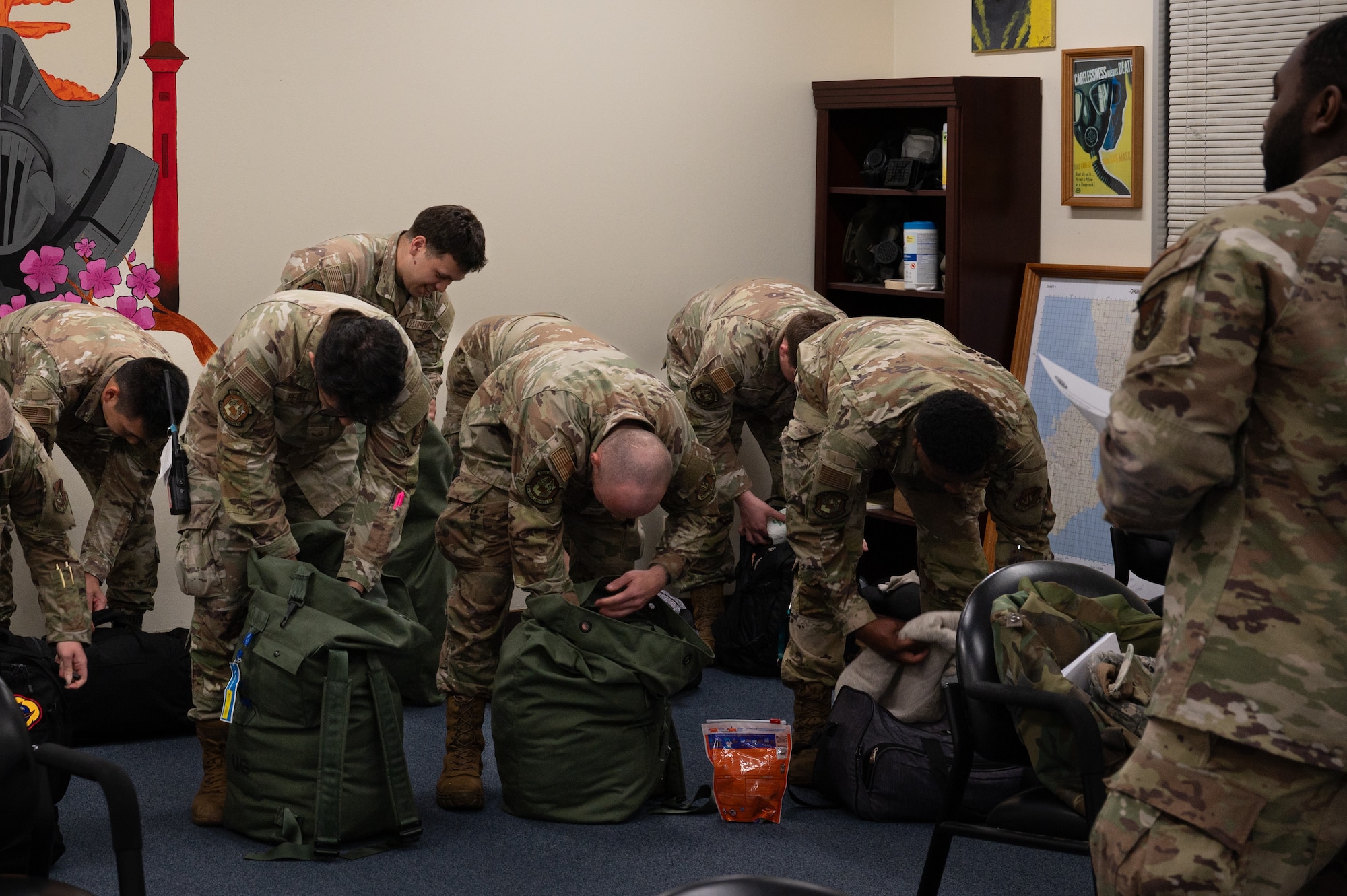 Service members packing bag.