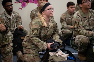 Service members packing bag.