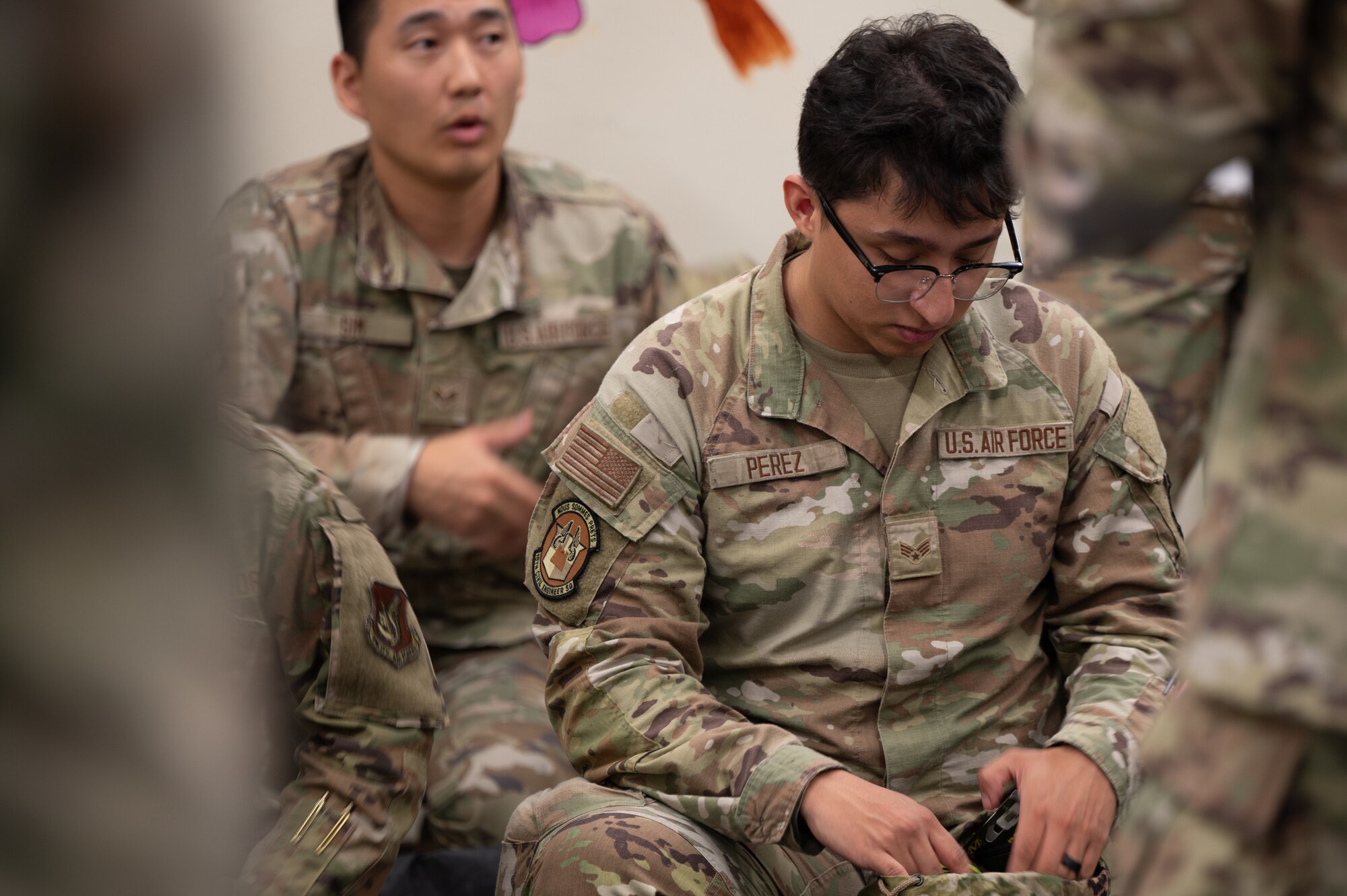 Service members packing bag.