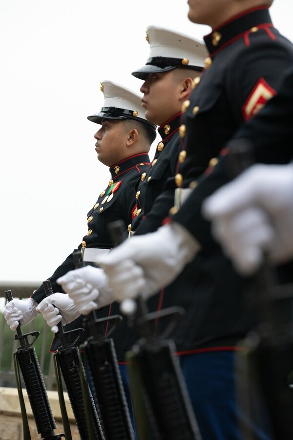 U.S. Marines with Marine Aircraft Group-41 prepare to perform the three volleys at the funeral of retired Lt. Gen. Richard E. Carey at Dallas-Fort Worth National Cemetery in Dallas, Texas, May 5, 2025. 



Carey served 38 years in the Marine Corps, serving in both the Korean and Vietnam War. Near the end of his service, Carey led the efforts of Operation Frequent Wind, the final phase in evacuation of American Forces from Saigon City, Vietnam, marking the end of U.S. involvement in the Vietnam War. After his service, Carey continued to help serve his community in different ways, such as participating in the creation of a national monument honoring those who served in the Battle of the Chosin Reservoir and assisting in the construction of the Dallas-Fort Worth National Cemetery. (U.S. Marine Corps photo by Cpl. Isaiah W. Smith)