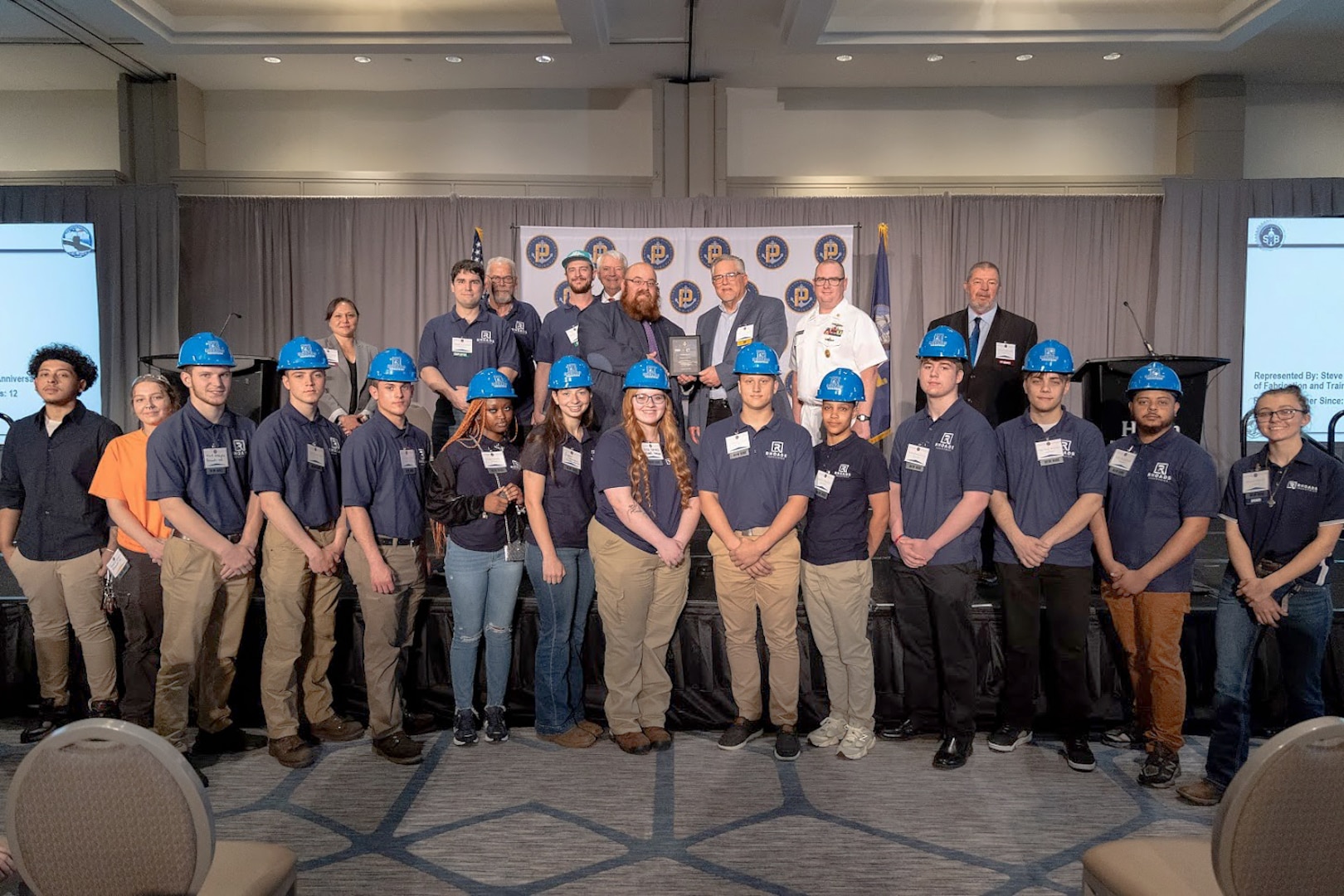 Matt Sermon, Direct Reporting Program Manager, Maritime Industrial Base Program, participates in the 2024 Philadelphia Signing Day event in June 2024.