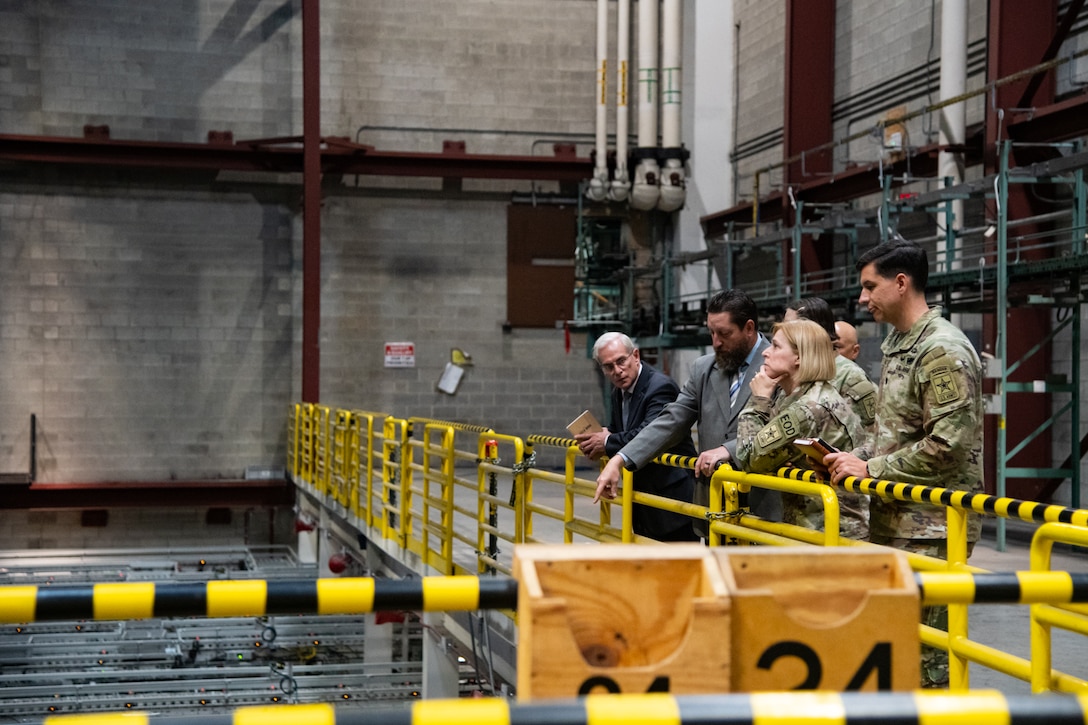 People in warehouse.