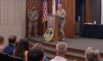 Chief Warrant Officer 4 Brian Berry, Company D, 766th Brigade Engineer Battalion, thanks friends, family, and fellow Illinois National Guard members for their support, mentorship, and leadership during his 38 years of service during a retirement ceremony May 2 at the Illinois Military Academy, Camp Lincoln, Springfield.