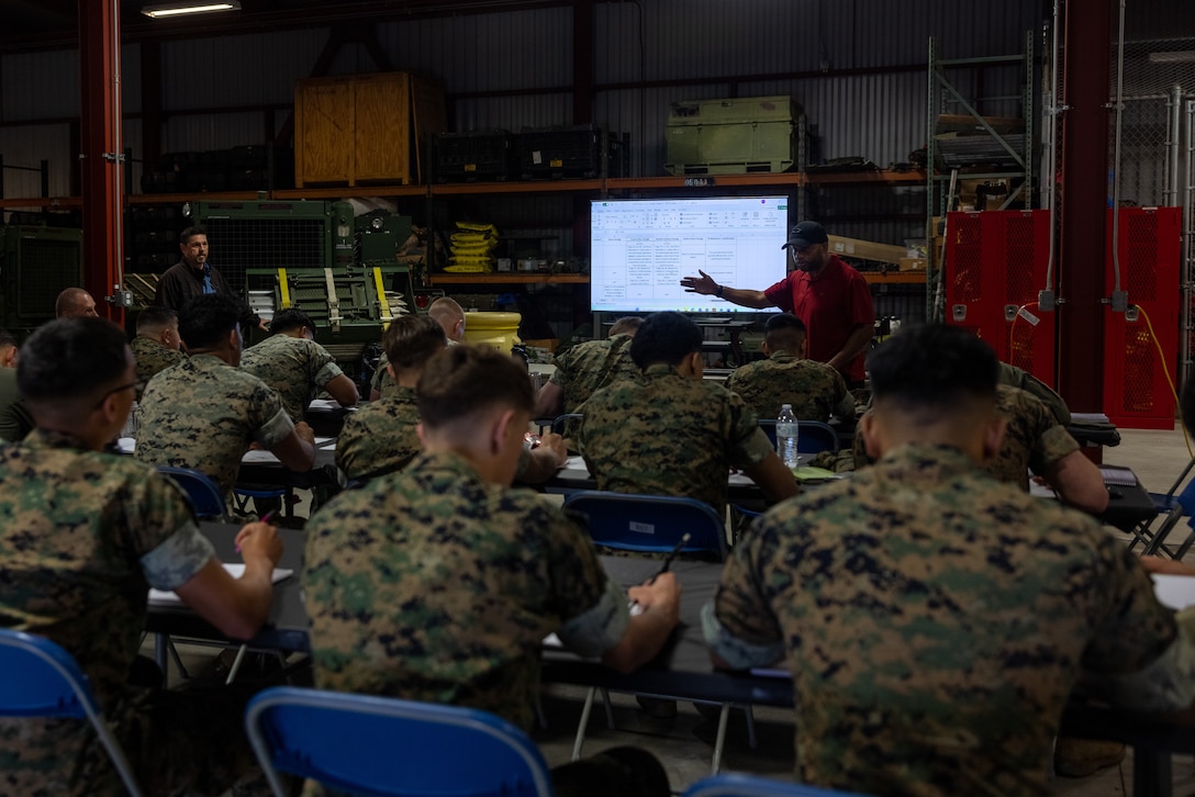U.S. Marines from across the Marine Aircraft Wings participate in Tactical Air-Ground Refueling System New Equipment Training at Marine Corps Air Station Miramar, California, April 23, 2025. The TAGRS, an expeditionary Marine Corps-exclusive asset, is a compact mobile refueling system designed to expand the capabilities of Marine Corps’ Forward Arming and Refueling Points and Expeditionary Advanced Base Operations. TAGRS support refueling operations in forward areas and remote locations. (U.S. Marine Corps photo by Lance Cpl. Samantha Devine)
